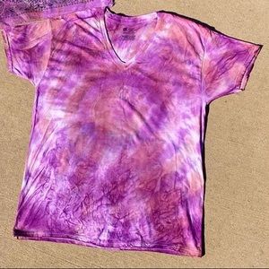 custom tie dye v neck